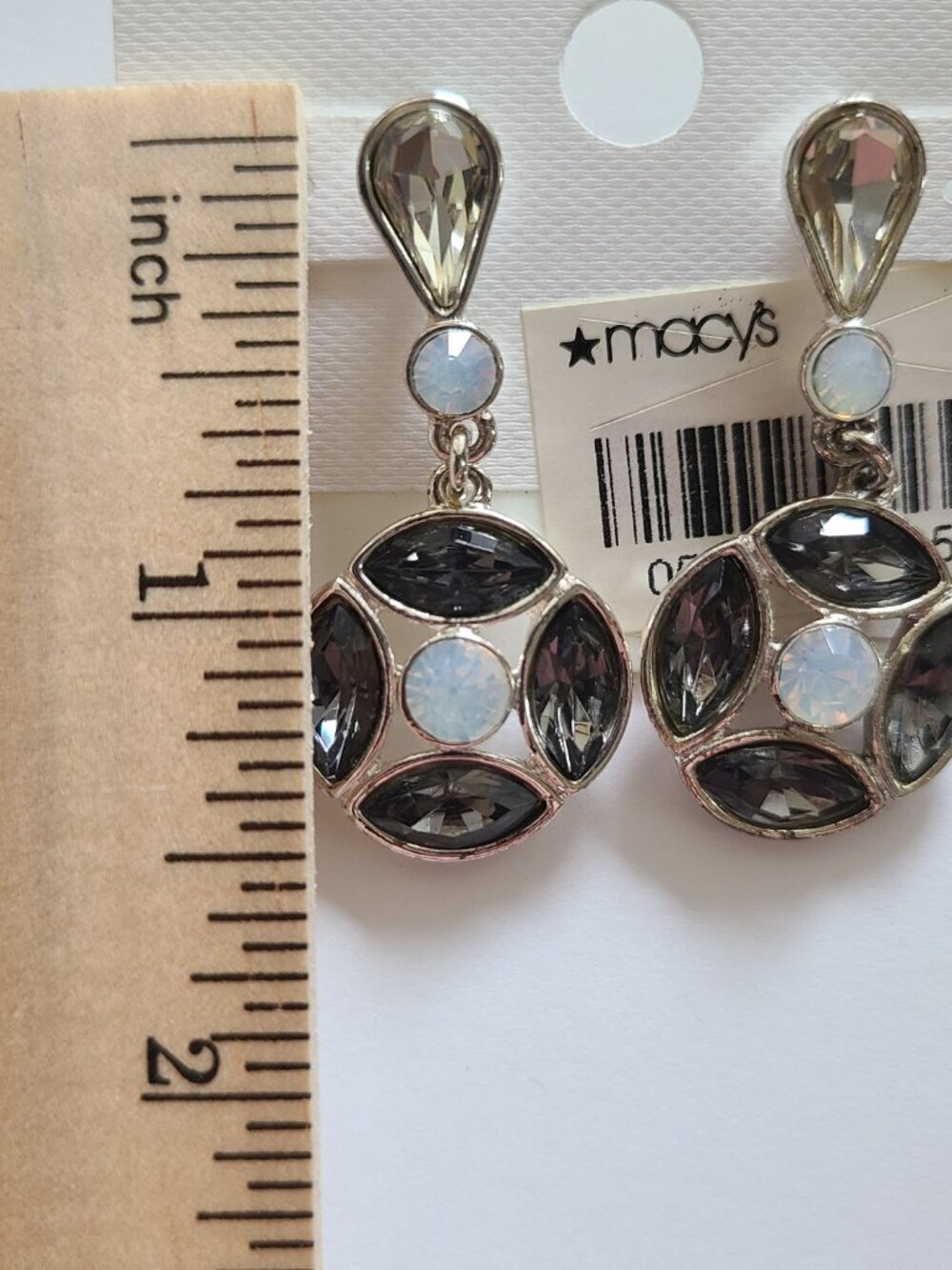 Charter Club Earrings Pierced Dangle Blue Gray - Picture 6 of 8